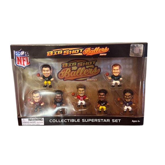 Big Shot Ballers NFL Collectible Superstar Set Minifigs Tom Brady mohomes C pics - Picture 1 of 9